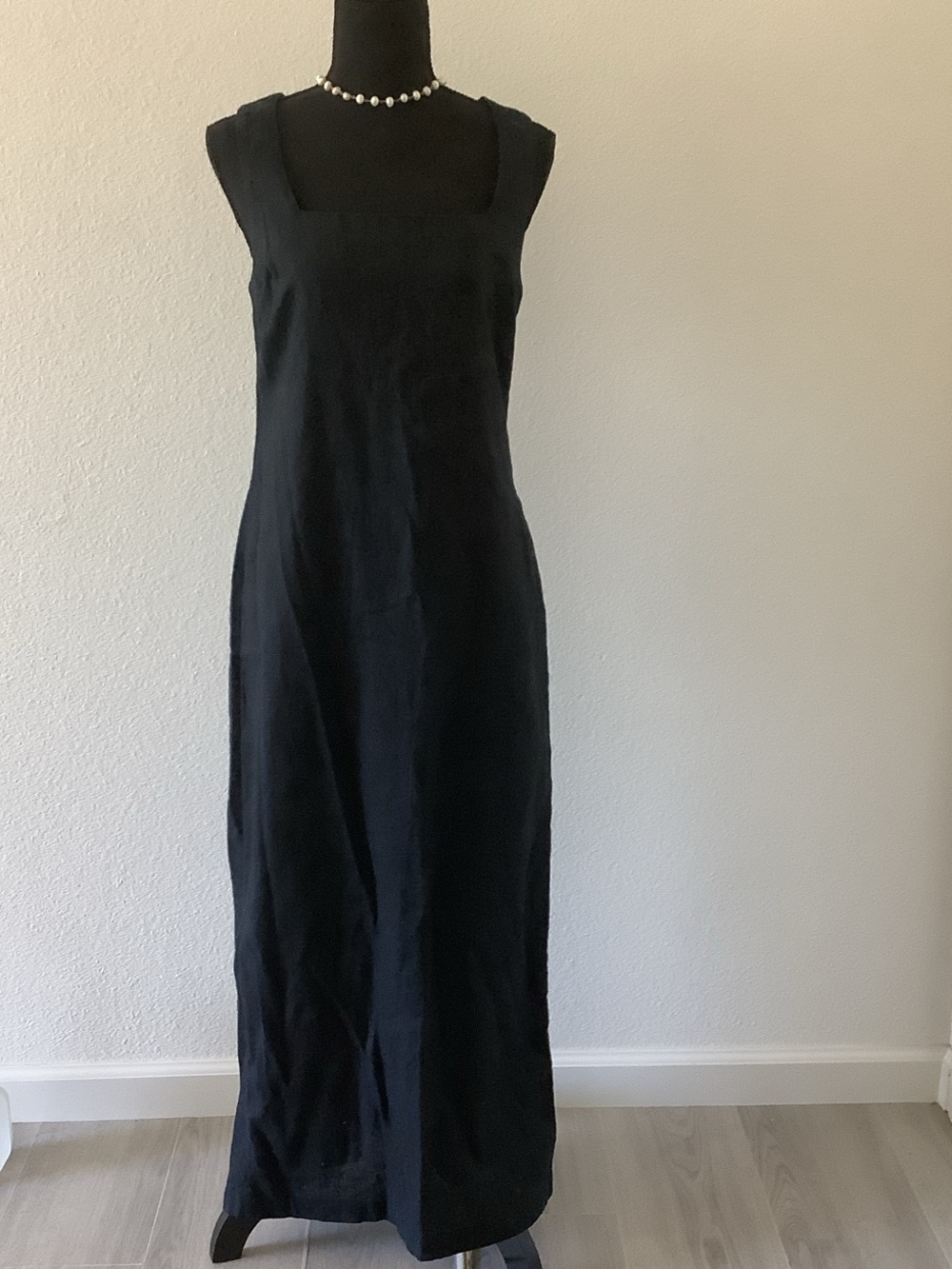 Classic Black Square-Neck Maxi Dress by Abercrombie & Fitch